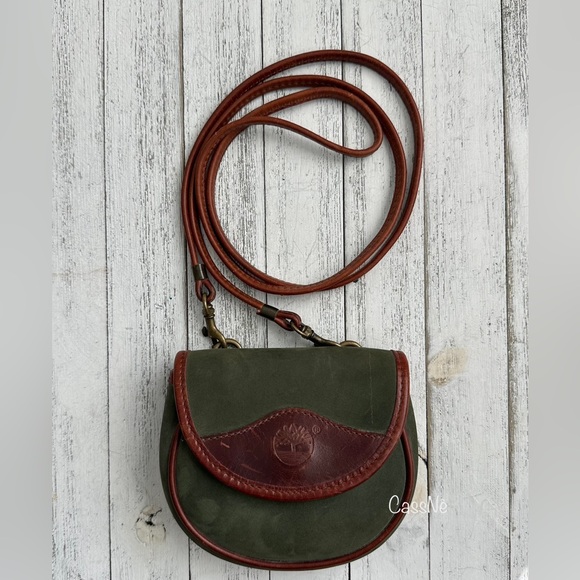 Vintage Suede Mini Timberland Crossbody Belt Hip Bag Handbag - Picture 1 of 12